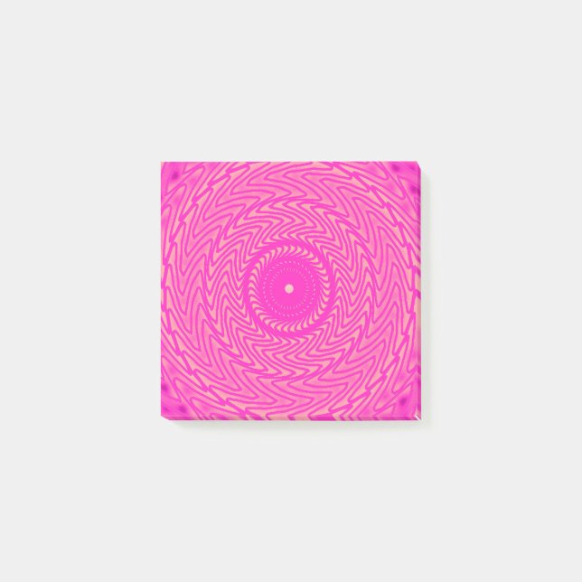 Hot pink circles pattern post-it notes (Front)