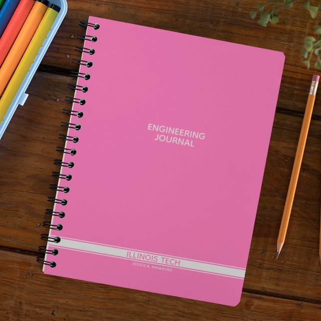 Hot Pink Classic Stripe Spiral Notebook Planner (Creator Uploaded)