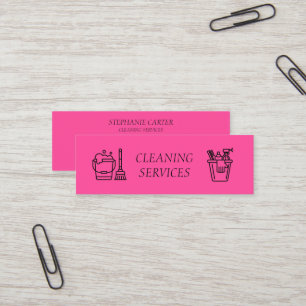 Hot Pink Cleaning Services Company  Mini Business Card