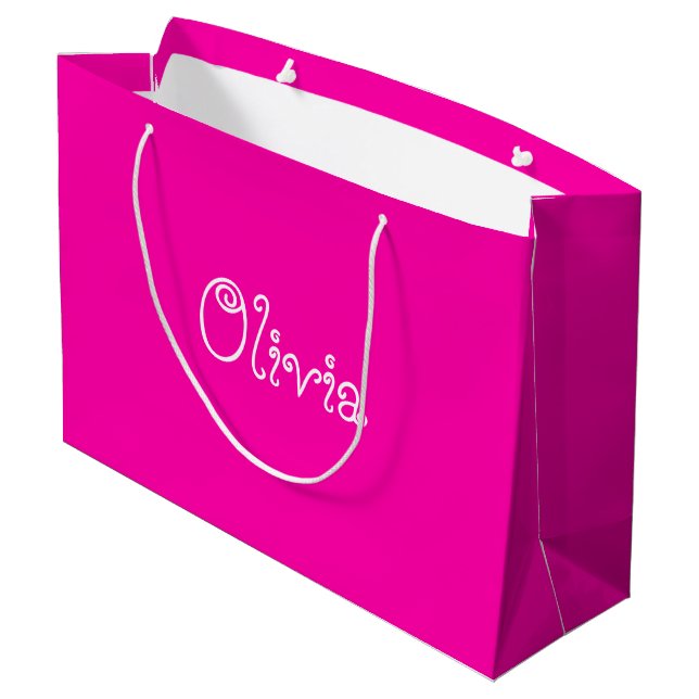 Hot Pink Colour Baby Shower Gift Bag (Back Angled)