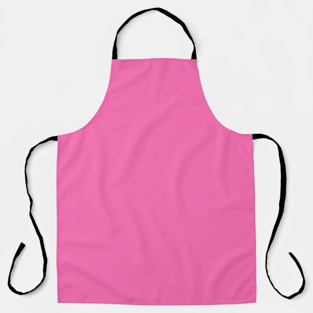 Hot Pink Colour Simple Monochrome Plain Hot Pink Apron (Front)