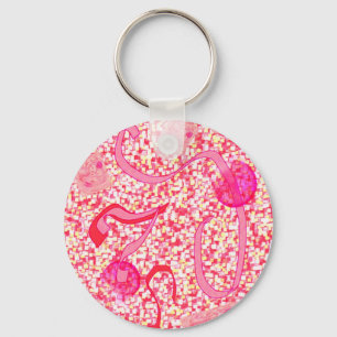 Hot Pink Confetti Keychain