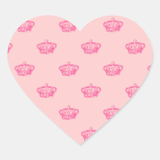 Hot Pink Crowns Heart Sticker