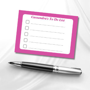 Hot Pink Custom To Do List Sticky Post-it Notes