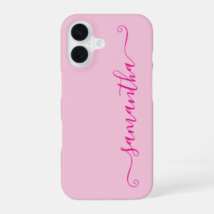 Hot Pink Cute Signature iPhone 16 Case