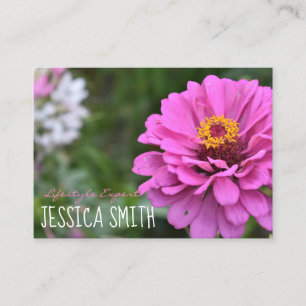 Hot Pink Dahlia Flower Floral Nature Photography Business Card