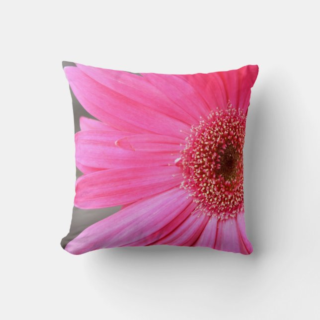 Hot Pink Daisy Throw Pillow (Front)