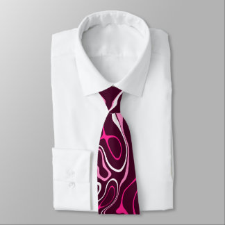 Hot pink damascus abstract swirls cool pattern tie