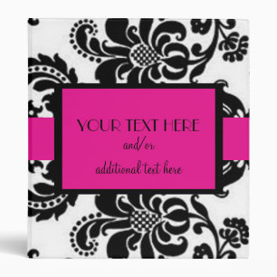 Hot Pink Damask Binder