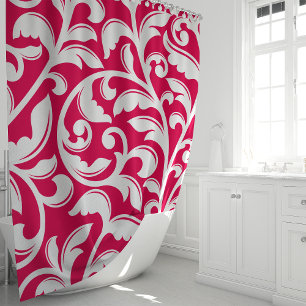 Hot Pink Damask Floral Vine