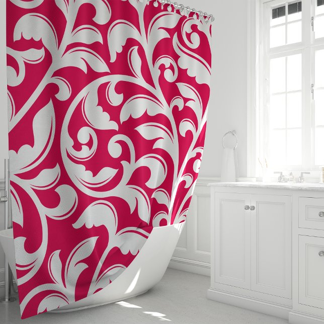 Hot Pink Damask Floral Vine (Creator Uploaded)