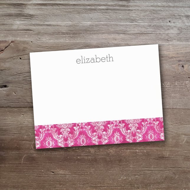 Hot Pink Damask Pattern - Script Name Post-it Notes (Creator Uploaded)