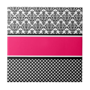hot pink damask tile