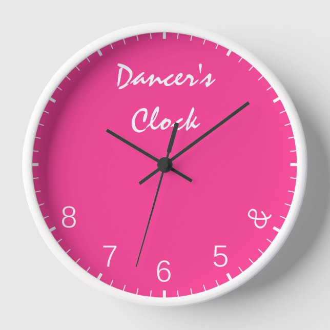 Hot Pink Dancers Clock - Funny Dancing Dance Humou (Front)