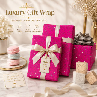 Hot Pink Diamond Wrapping Paper