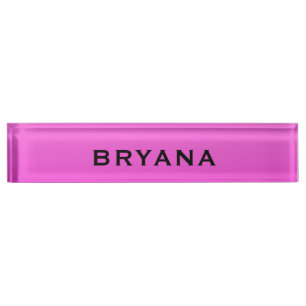 Hot Pink Dipped Modern Bright Personalized Desk Nameplate