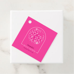Hot Pink Disco Boogie Bridal Shower Favour Tags