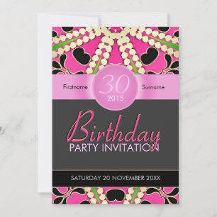 Hot Pink Diva Celebrate Age Birthday Invitations