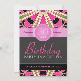 Hot Pink Diva Celebrate Age Birthday Invitations