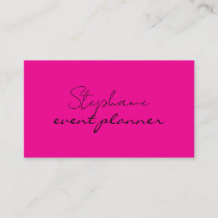 Hot Pink Elegant Girly Professional Bright Trendy Business Card