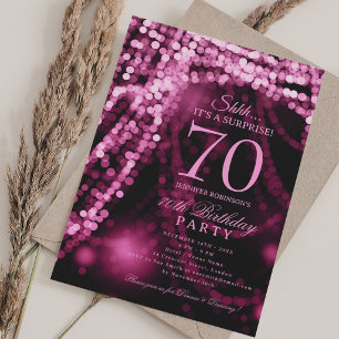 Hot Pink   Elegant Surprise 70th Birthday Party  Invitation