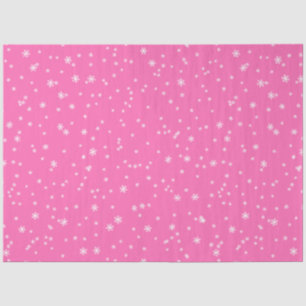 Hot Pink Elegant Winter Snowflakes Tissue Paper