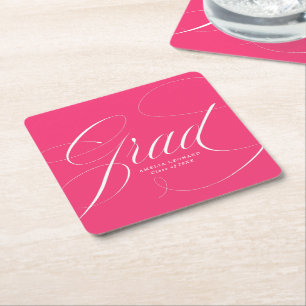 Hot Pink   Eloquence Graduation Square Paper Coast Square Paper Coaster
