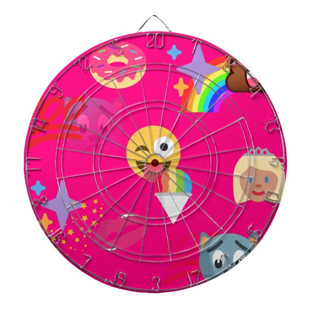 hot pink emoji dartboard (Front)