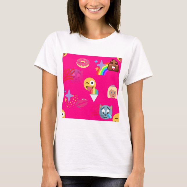 hot pink emoji T-Shirt (Front)