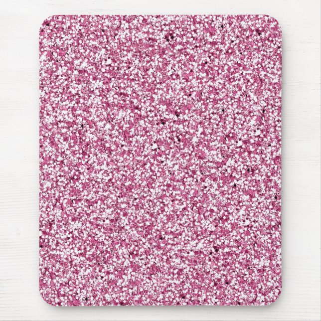 Hot Pink  Faux Glitter Girly Bling Mouse Pad (Front)
