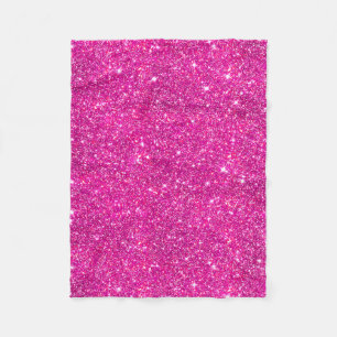 Hot Pink Faux Glitter Sparkle Pattern Girly Fleece Blanket