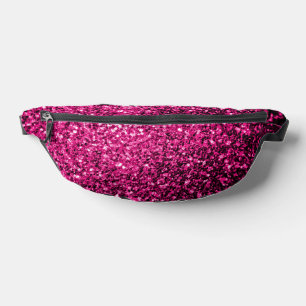 Hot pink faux glitter sparkles fanny pack