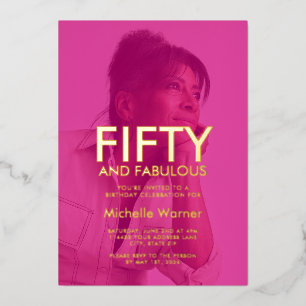 Hot Pink Fifty and Fabulous 50th Birthday Photo