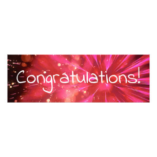 hot pink fireworks congratulations photo print