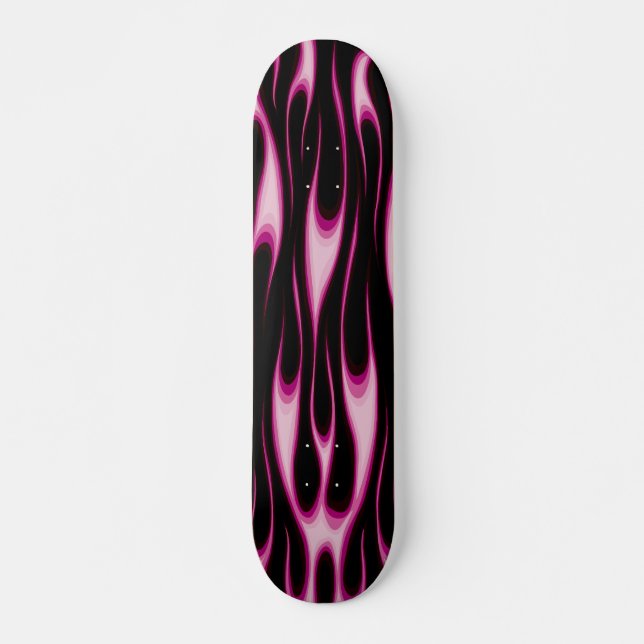 Hot Pink Flames Skateboard (Front)