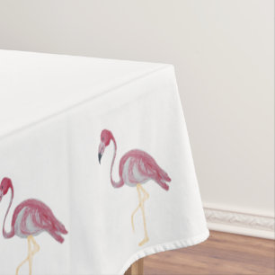 Hot Pink Flamingo Basketweave Lattice  Tablecloth