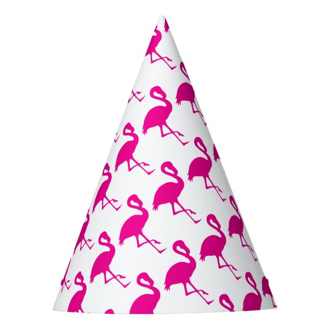 Hot Pink Flamingo Party Hat (Front)