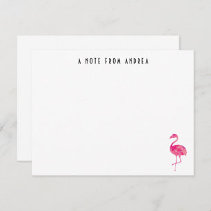 Hot Pink Flamingo Personalized Note Card