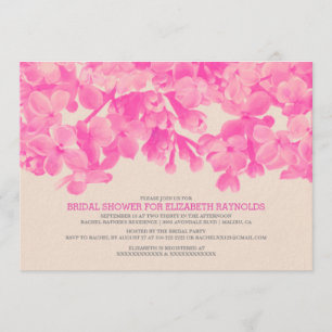 Hot Pink Floral Bridal Shower Invitations