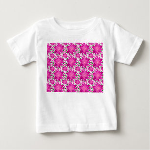 Hot Pink Floral Seamless Pattern  Baby T-Shirt