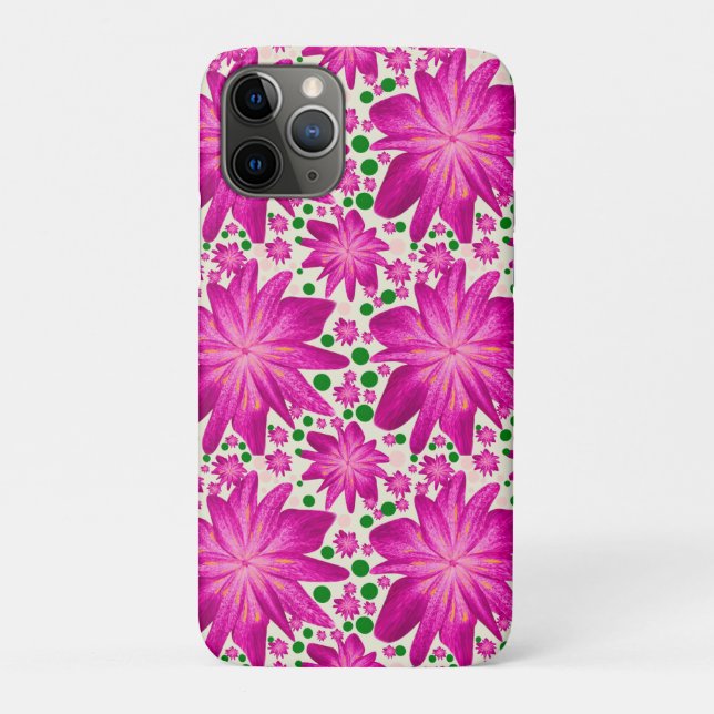 Hot pink floral seamless pattern  Case-Mate iPhone case (Back)