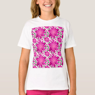 Hot pink floral seamless pattern T-Shirt