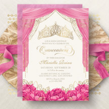Hot Pink Floral Tiara Girly Quinceanera