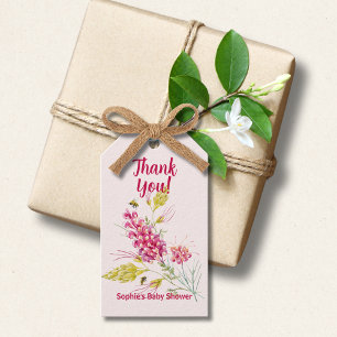 Hot Pink Florals And Bumble Bee A Sweet Little Bee Gift Tags