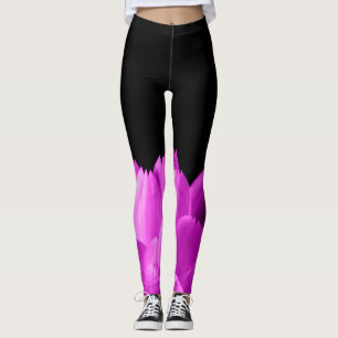 Hot pink flower petals on black leggings