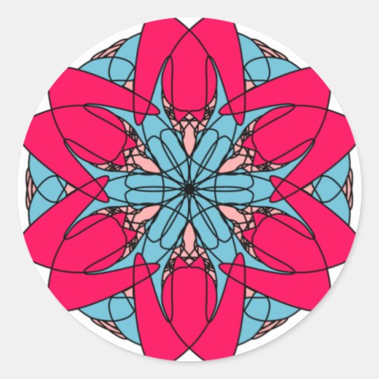 Hot Pink Flower Sticker