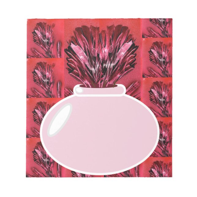 Hot Pink Flower Vase Notepad (Front)
