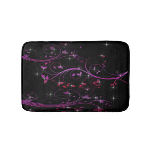 Hot Pink Flowers Bath Mat