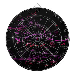Hot Pink Flowers Dartboard