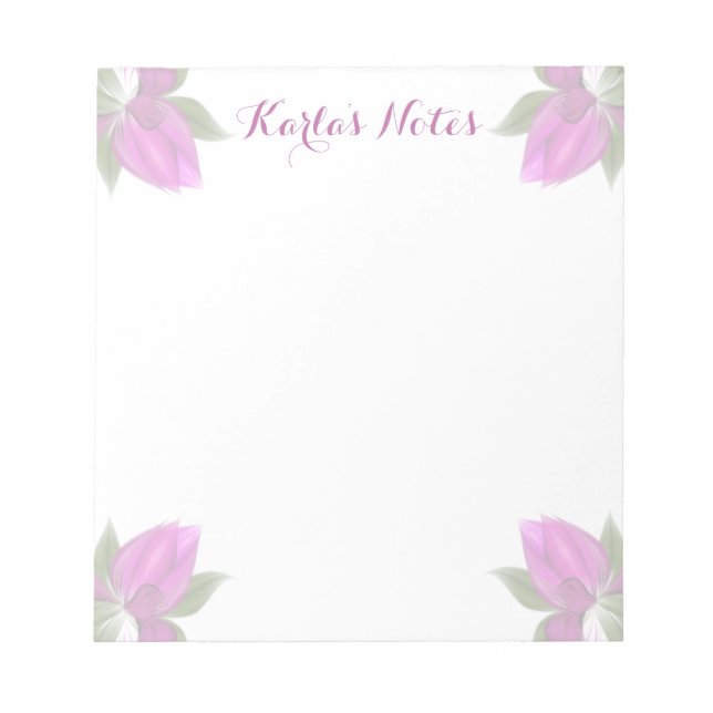 Hot Pink Flowers Notepad (Front)